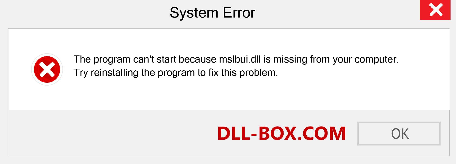  mslbui.dll file is missing?. Download for Windows 7, 8, 10 - Fix  mslbui dll Missing Error on Windows, photos, images